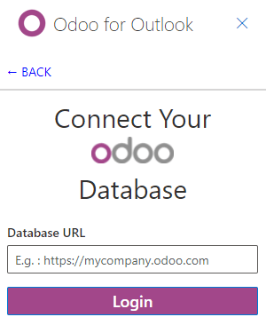 输入您的Odoo数据库URL